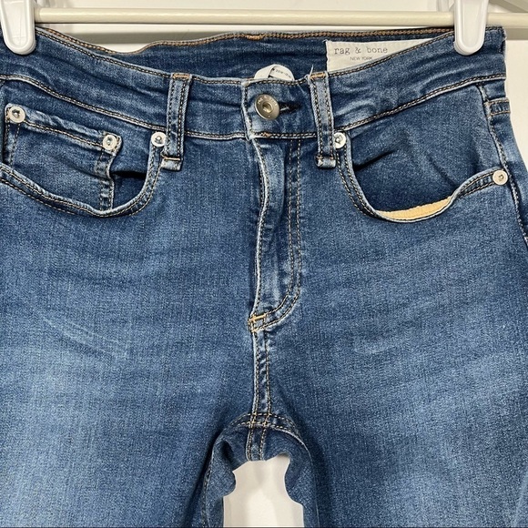 Rag and bone cate  mid-rise ankle skinny raw hem jeans size 24 - Picture 9 of 12
